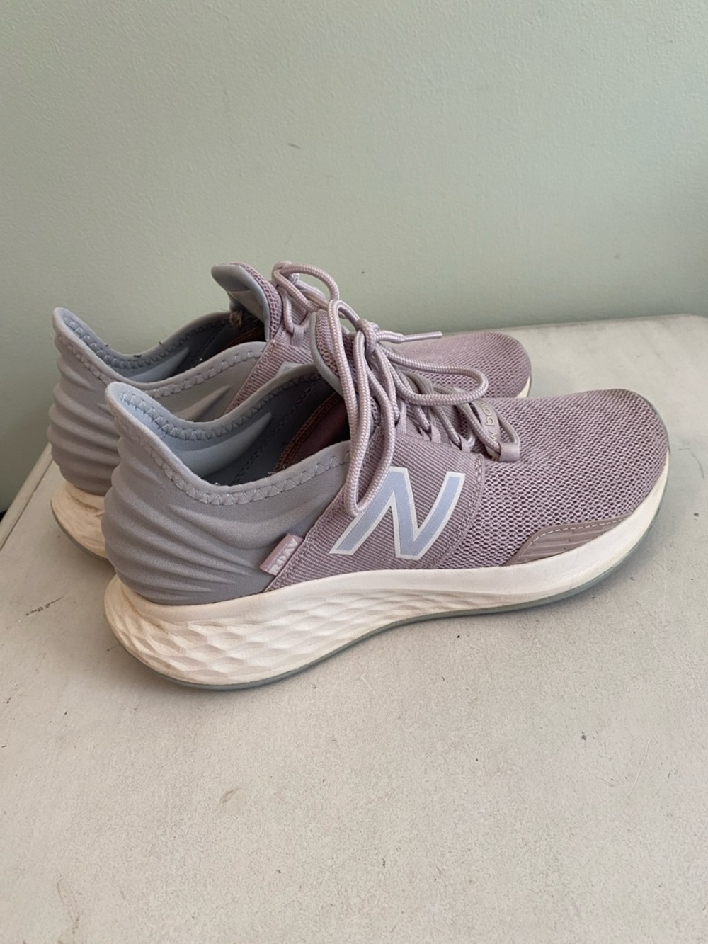 New Balance Roav Women’s Lavender-Grey Knit Running Shoes